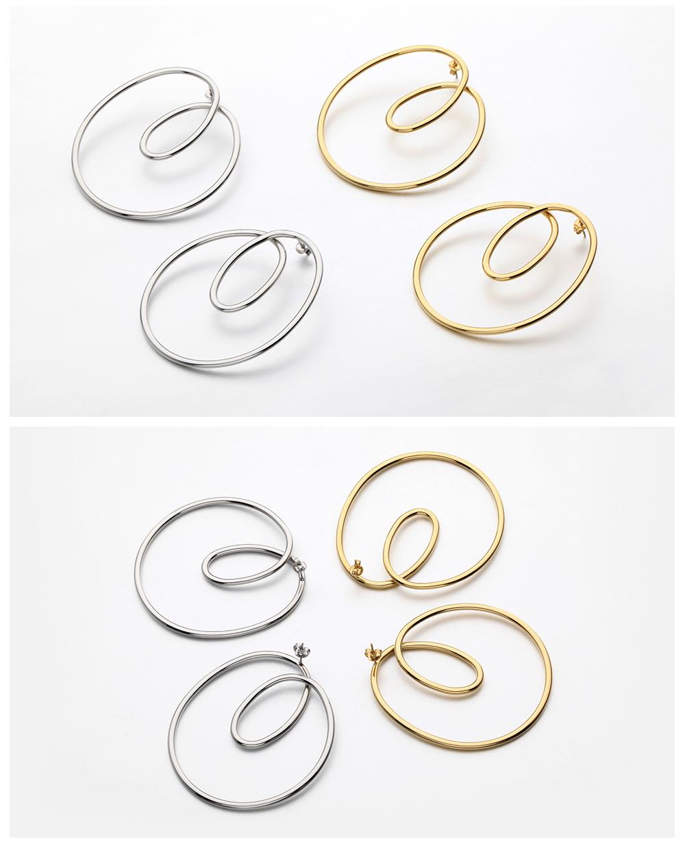 New Arrival Costume Fashion Simple DIY Stainless Steel Earrings