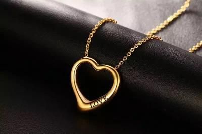 Custom Print Logo Heart Charm Necklace for Women