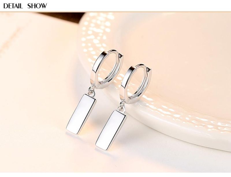 Ring Non-Pierced Silver Tag Shape Ear Clip