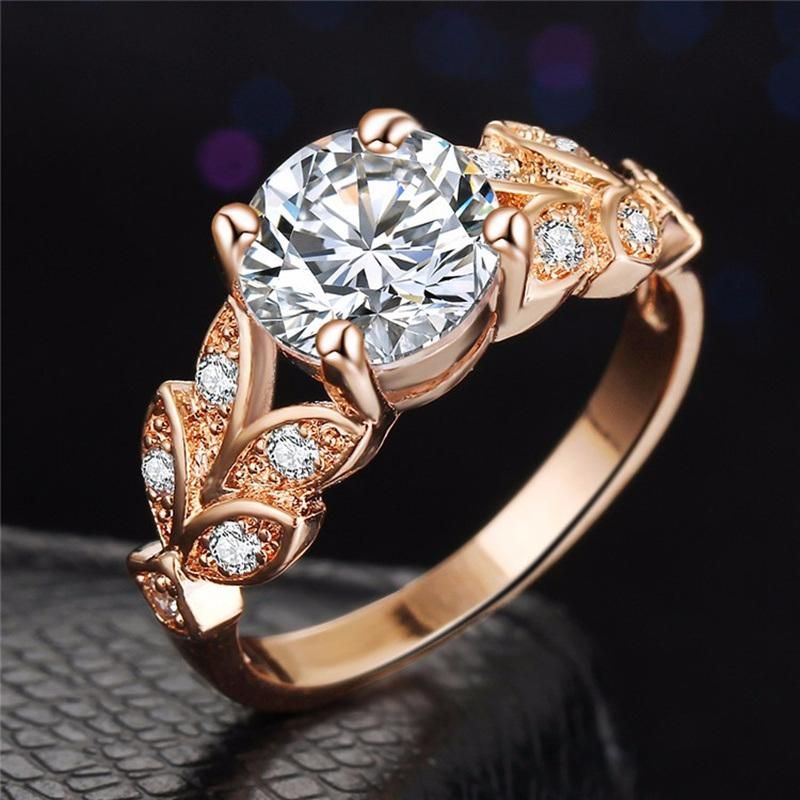 Fashion Women Jewelry Cubic Zircon Ring Wedding Crystal Silver Rings