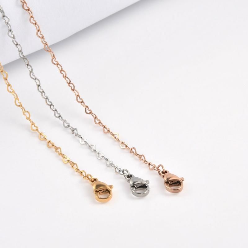 Christmas Gift Jewelry Heart Shape Chain Lady Bracelet Anklet Necklace Fashion Layering Jewellry Color Customized
