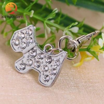 Custom Dog - Shaped Crystal Double - Sided Metal Dog Tag Key Chain Tag Pendant