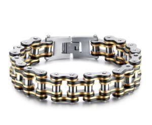 Motorcycle Bracelet for Men Punk Black Steel Gold Color Link Chain Biker Bicycle Cool Men Bracelets Bangles Jewelry