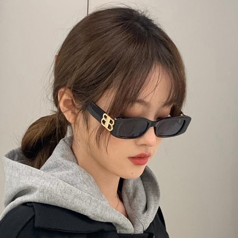 Sunglasses Amazon Hot Selling Square Trend Sunglasses Female B-Shaped Personality Small Frame Jelly Color Sunglasses