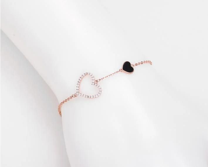 Fashion Jewelry New Arrival Rose Gold Heart Hand Chain Bracelet for Women