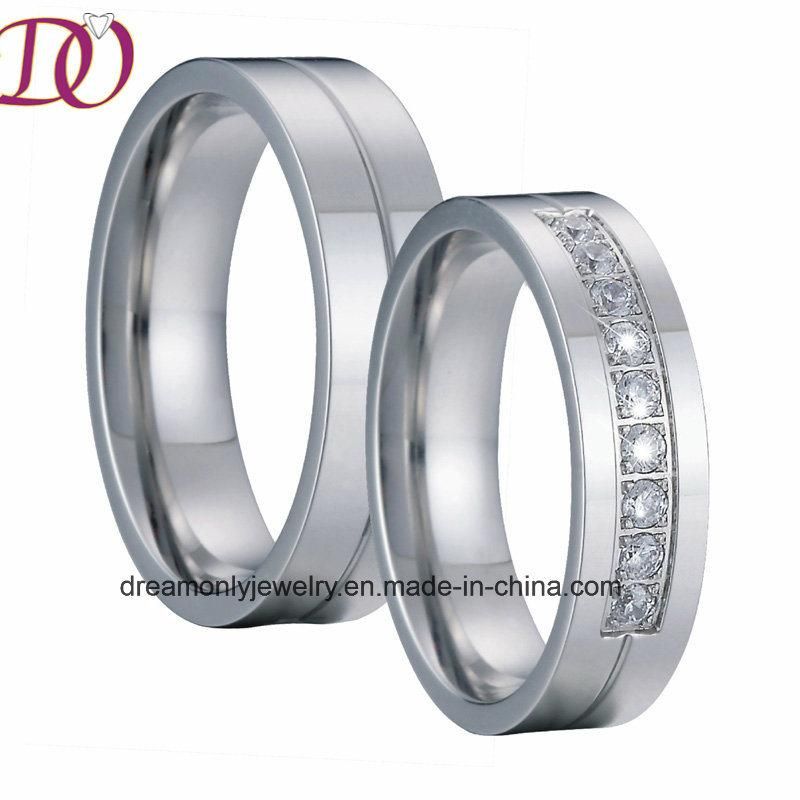 High Polish Jewelry Ring CNC Wedding Ring Handmade CZ Zircon Wedding Ring for Men and Women