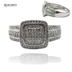 Fashion Jewelry Silver&Copper Ring in Rhodium Plated