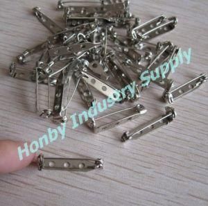 25mm Silver Tone Brooch Pin Backs with Safety Catch