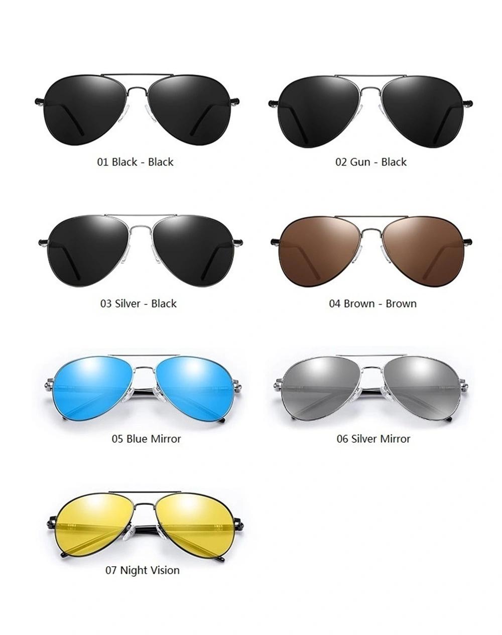 Luxury Men′ S Polarized Sunglasses Driving Sun Glasses for Men Women Brand Designer Male Vintage Black Pilot Sunglasses UV400