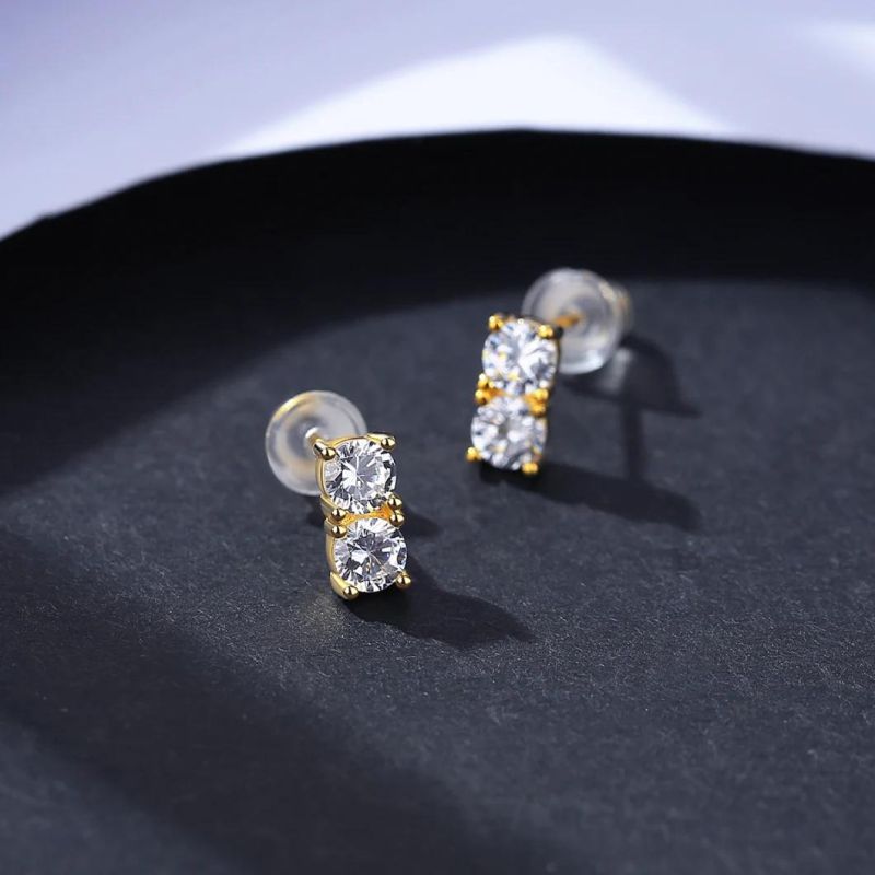 Silver Earrings Shining Star Charm Earring with 5A Zircon