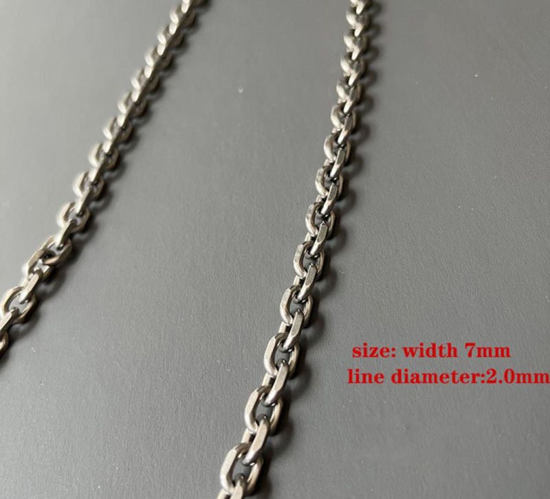 Pure Titanium Necklace O-Chain Ultra-Light Rust-Free Necklace 7mm Personality Chain Retro Men′s and Women′s Single Solid Titanium Chain Tinl2228