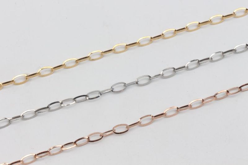 Wholesale Fashion Polished Oval Triangle Wire Anklet Gold Plated 316L Stainless Steel Belcher Rolo Chain Jewelry Bracelet Necklace