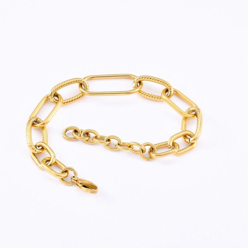 Vintage 18K Gold Plated 316L Stainless Steel Bracelet for Men and Women