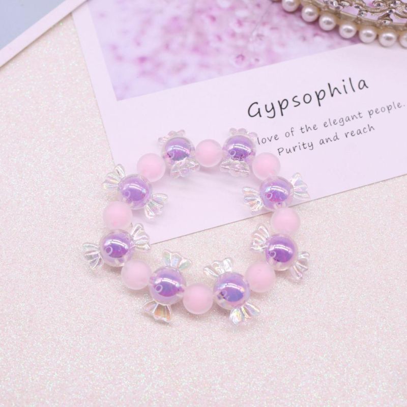 Fashion Jewelry Children′s Bracelet Cute Candy Frosted Beads String Bracelet