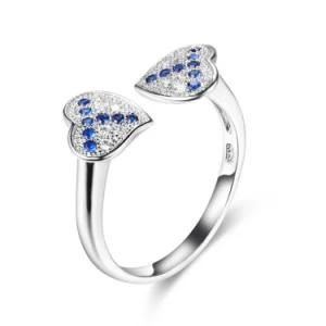 Fashion Double Heart Costume Match Summer Jewelry Ring