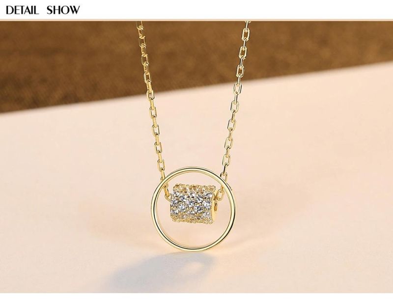 Wholesale Fashion Gold Plated Jewellery Silver Necklace with Cubic Zircon