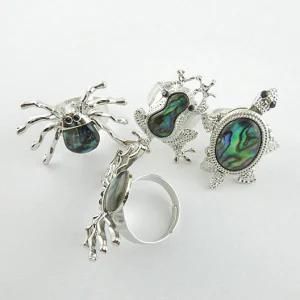 Abalone Ring, Fashion Paua Seashell Adjustable Jewelry Ring