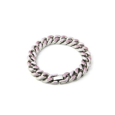 Manufacturer Custom Hip Hop Jewelry High Quality Waterproof New Arrivals Cuban Jewellery Stainless Steel Bracelet Couple Jewelry