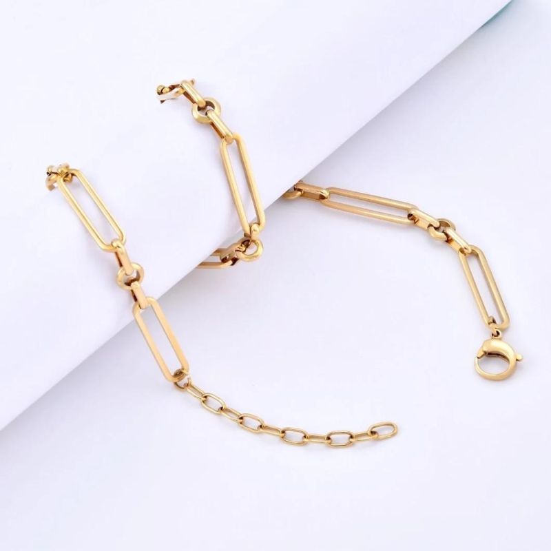 New Fashion Jewellery Elegant Gold Plated 316L Stainless Steel Necklace (Chains for Handmade Jewelry Design)