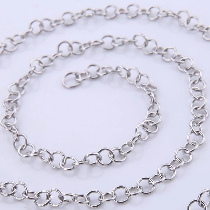 Factory Wholesale Fashion Stainless Steel Jewelry O-Shaped Cable in Stock Accessories Necklace for DIY Design