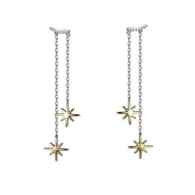 925 Silver Fashion Eight-Pointed Star Earring for Girls