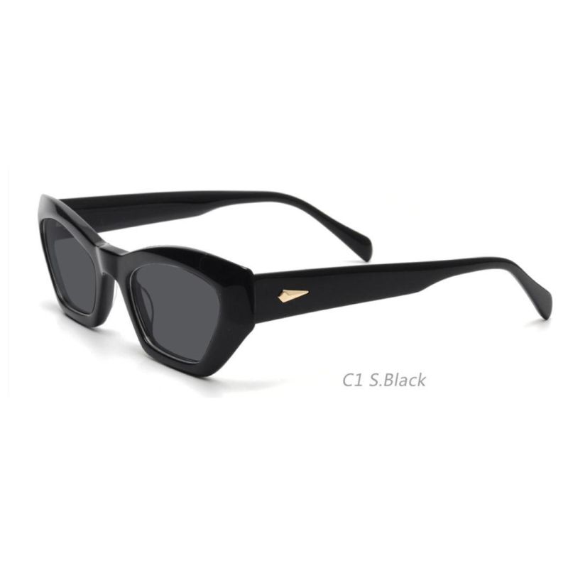 New Arriving Fashion Handmade Clear Square CE Certification Polarized UV400 Acetate Sunglasses for Men Women