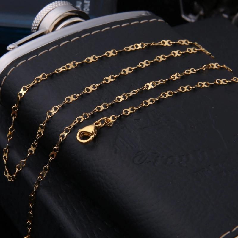 316L Stainless Steel Chain Gold Plated Shiny 8 Shaped Link Chain Necklace for Jewelry Necklace Making