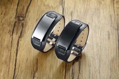 Titanium Steel Jewelry Stainless Steel Black Curved Bracelet Adjustable Men&prime;s Leather Bracelet Euramerican Style Bracelet