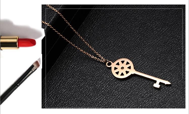 Stainless Steel Key Women Pendant Necklace