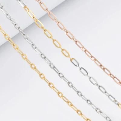 New Design Girls&prime; Jewelry Accessories Fashion 18K Gold Plated Stainless Steel Cable Chain Anklet Bracelet Necklace