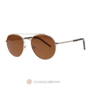 Metal New Fashion Sunglasses, Brand Replicas Aviators Round Frame M6010-02