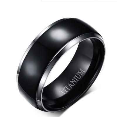 Fashion Jewelry Titanium Ring Men&prime;s Smooth Ring Titanium Metal Jewelry