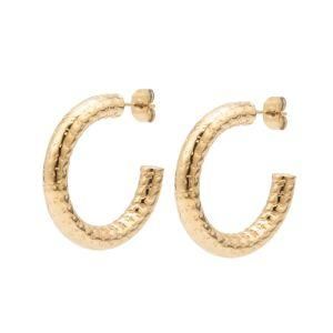 Stylish Gold Plated Stainless Steel Bamboo Earrings