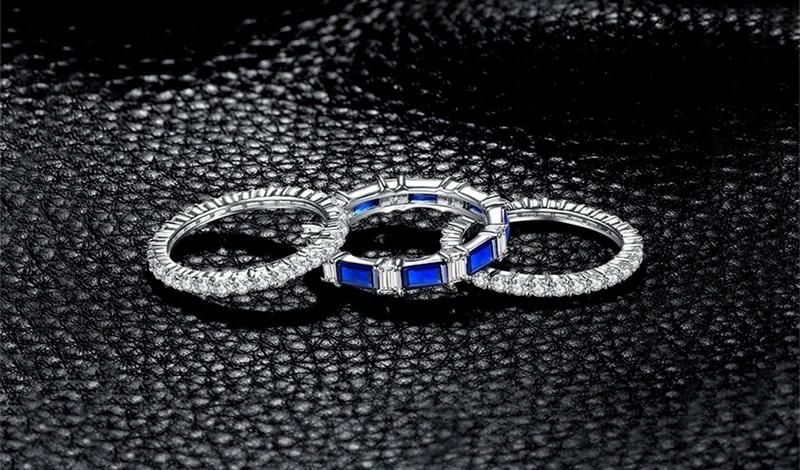 Blue Spinel Statement Ring Sets 925 Sterling Silver as Gifts for Women