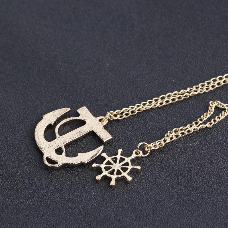 Fashion Anchor Cargo Navy Necklace Double Sweater Chain Necklace