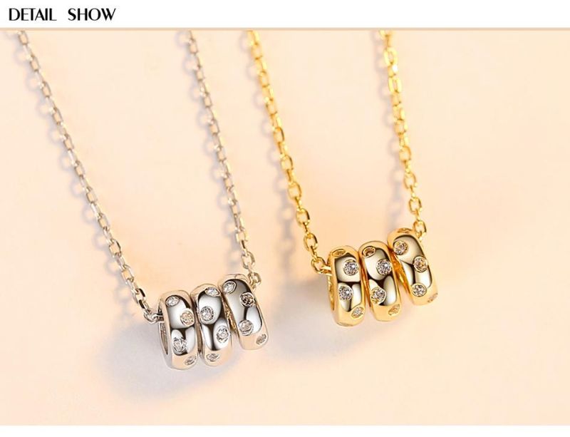 Wholesale Fashion Personalized Gold Plated Cubic Zircon Clasp Pendant Necklace
