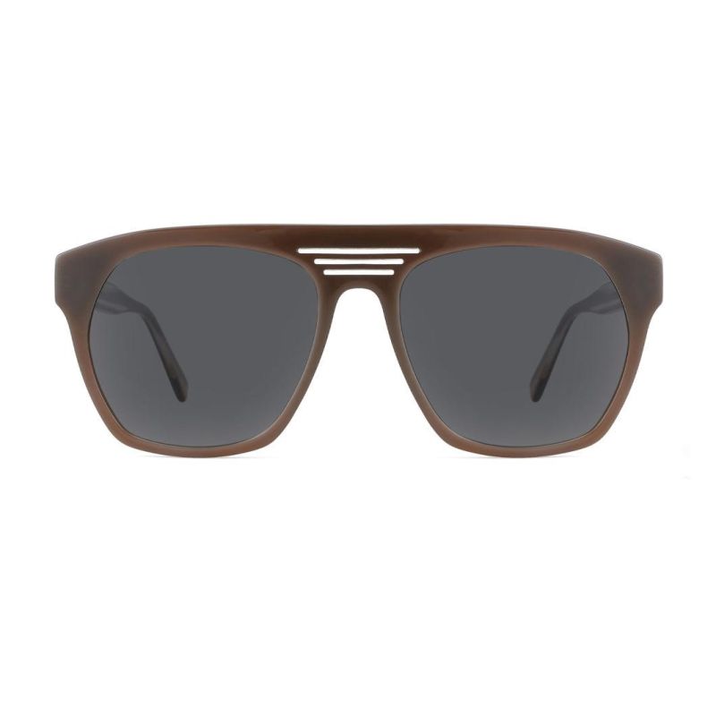 Double Bridge Transparent Lentes De Sol Trendy Custom Logo UV400 Mens Clear Injection Acetate Sunglasses