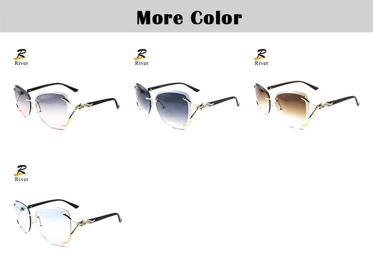 Diamond Fox Accessories Metal Rimless Women Stock Sunglasses