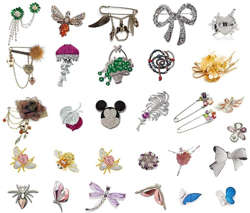 Wholesale Fashion Animal Shapes Rhinestone Crystal Decoration Pin Brooches