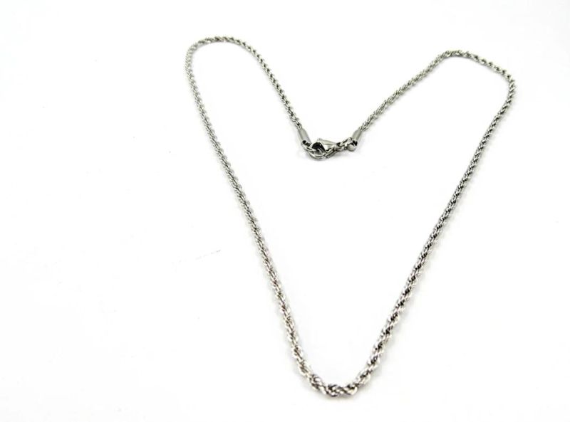 Wholesale Jewelry Twist Chain Necklace Stainless Steel Polished Surface Natural Color