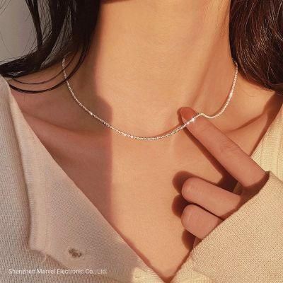 Fashion Fine Jewelry Silver Colour Sparkling Clavicle Chain Choker Necklace