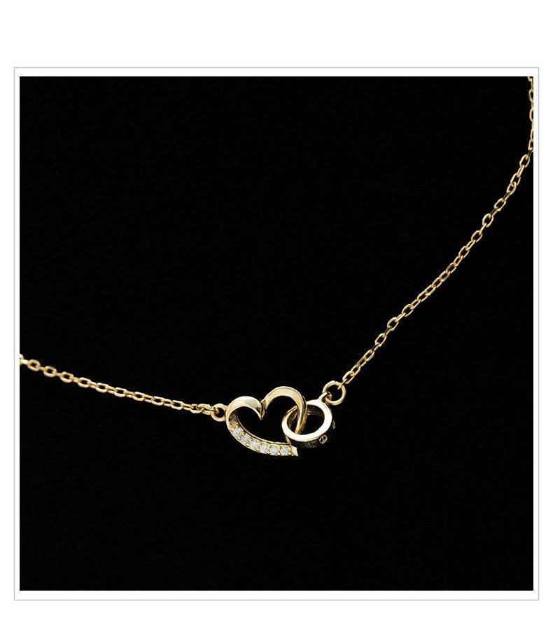 Fashion Jewelry S925 Zirconia Love Heart Sterling Silver Women Necklace