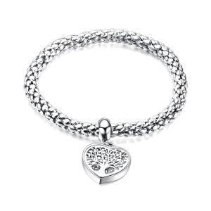 Fashion Hollow Tree of Life Heart Pendant &#160; Stainless Steel Women Bracelet