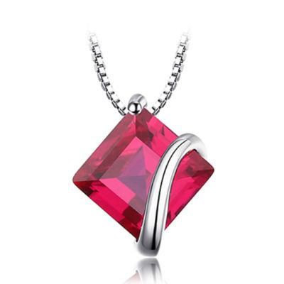 Created Red Ruby Pendants 925 Sterling Silver Brand Wedding Fashion Jewelry for Women Wholesale