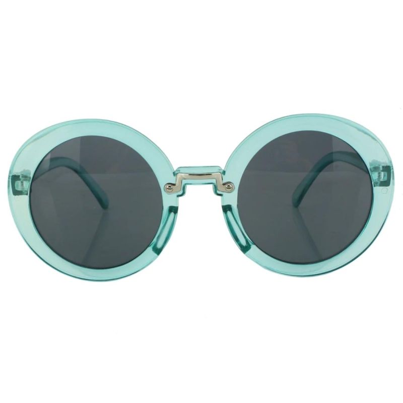 2020 Light Crystal Green Round Fashion Kids Sunglasses