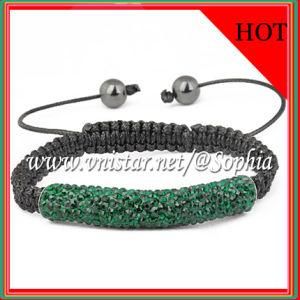 Emerald Arc-Shaped Beads Bracelet