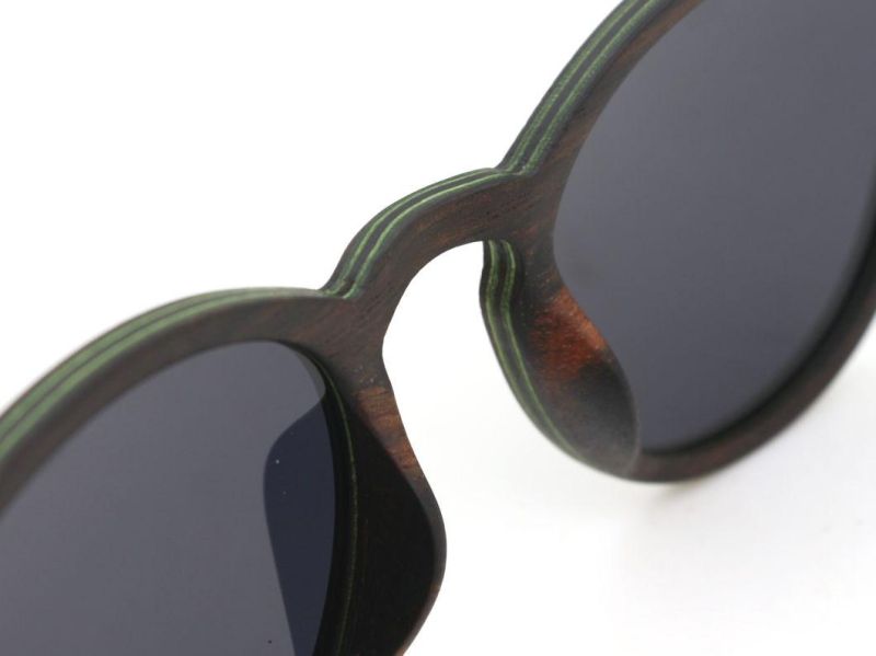 Ready to Ship 2020 New Launched Retro Round Ebony Wooden Sunglasses