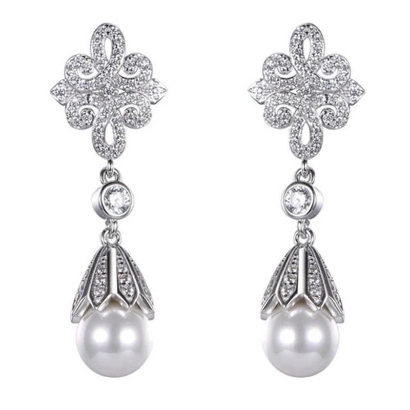 925 Silver Pearl Drop Earring with Gold Plating