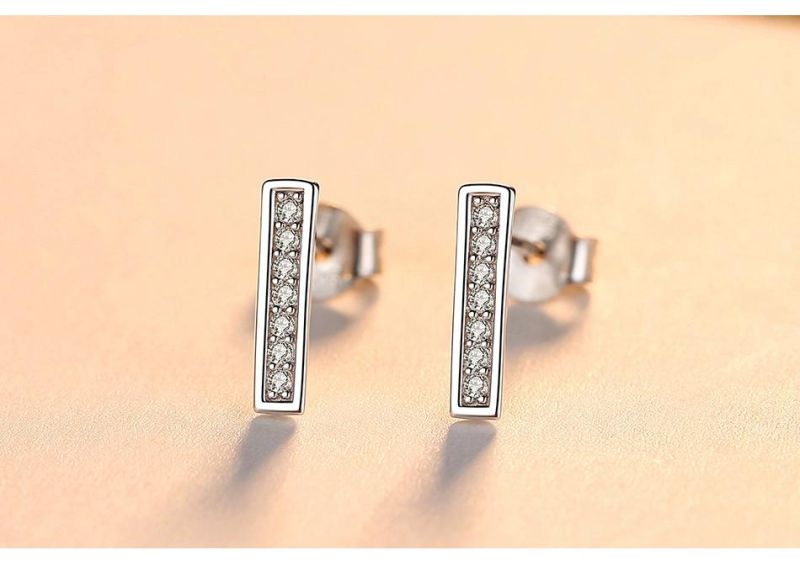 Geometric Solid Gold-Plated Silver Earrings Stud