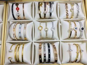Fashion Design Bracelet Stainless Steel Letter Famous Women Jewelry Gift Brand Bangle